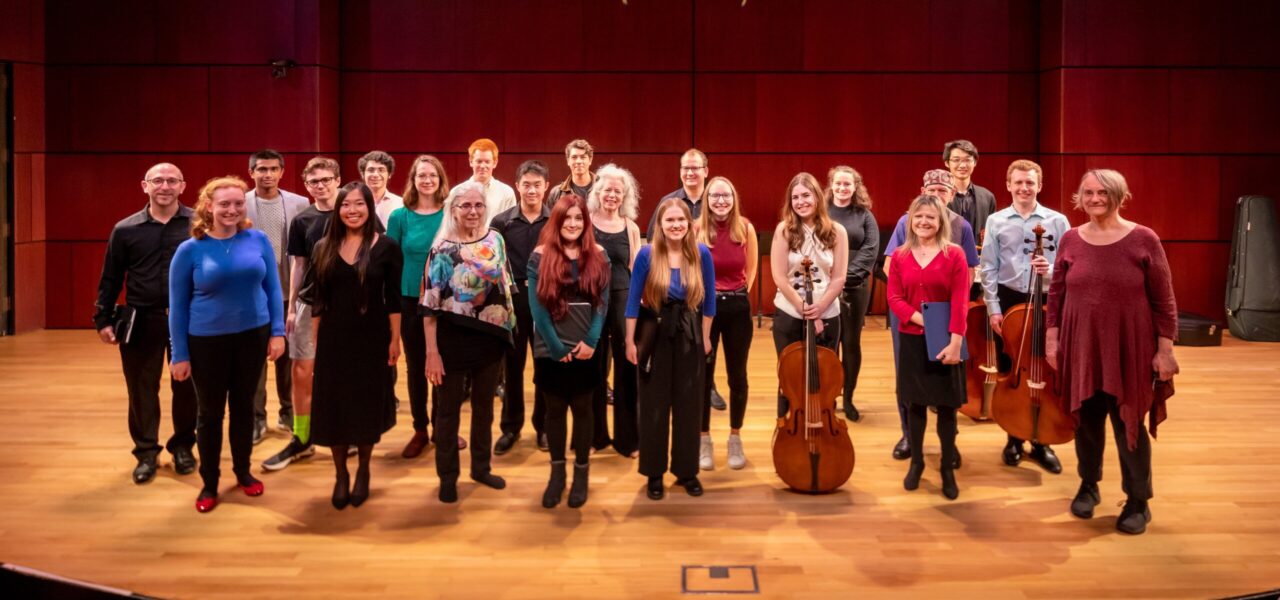 group photo of Early Music Princeton performers on standing on stage