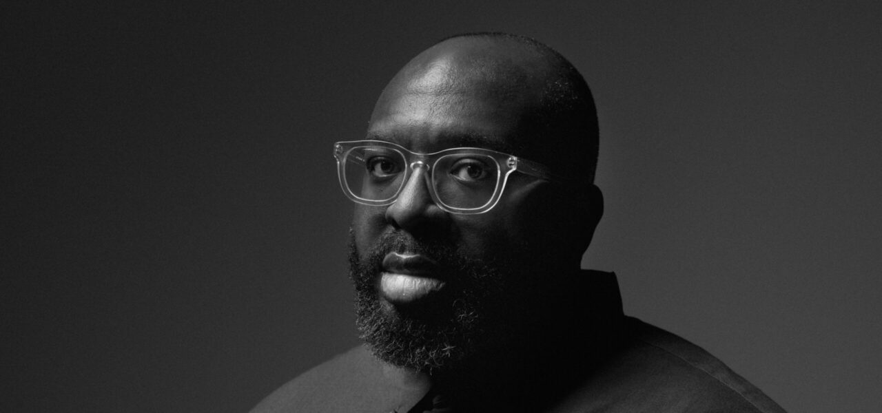A black and white portrait of a person